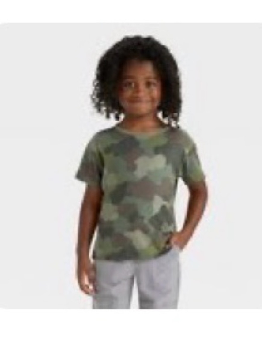 NWT Cat & Jack Boys' Camouflage Short Sleeve Tee - Olive Green 4t